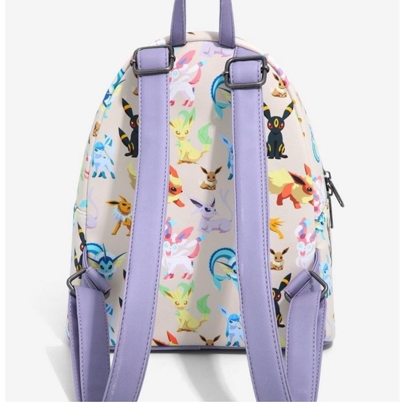 Gently Used Loungefly Eevee Evolutions / Eeveelutions Watercolor Mini Backpack - Picture 8 of 17